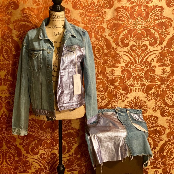 GRLFRND “Milla” Metallic Leather Panel Miniskirt - Picture 9 of 9